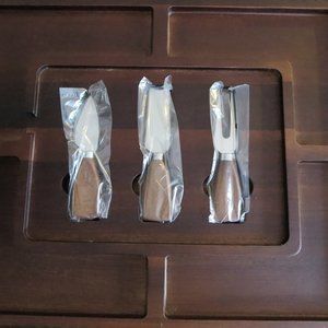 New Shanik Rectangle Charcuterie Acacia Wooden Cheese Board Cheeseboard Set